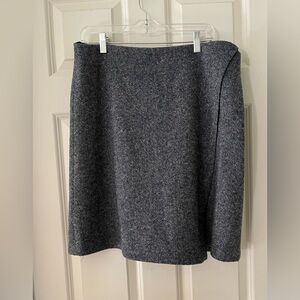 NWT Vintage Pendleton Wool Skirt Wrap look Size 14P lined blue/gray speckle